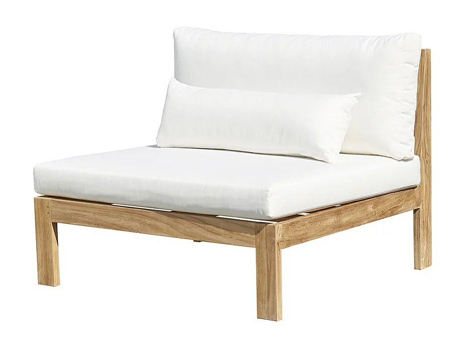 Divano da giardino in teak massello bianco 3 posti