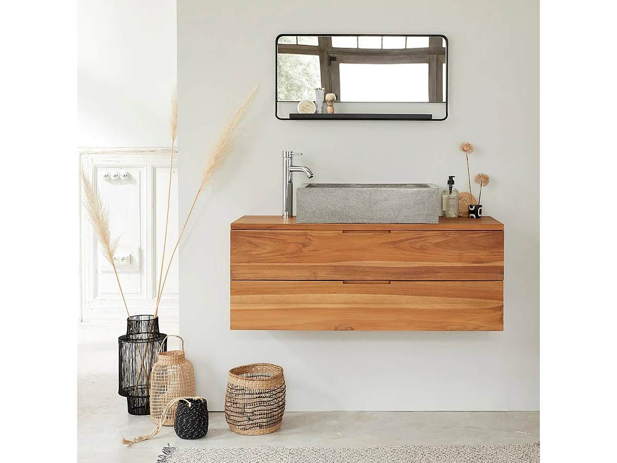 Mobile bagno portalavabo in massello di teak 115 cm