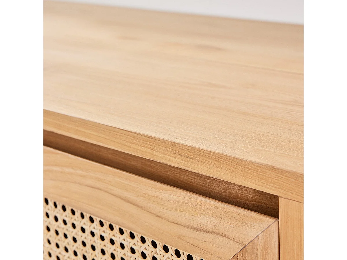 Panca da giardino in teak massello e corda beige