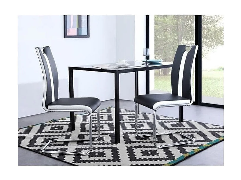 Lot de 2 chaises JADE  simili noir