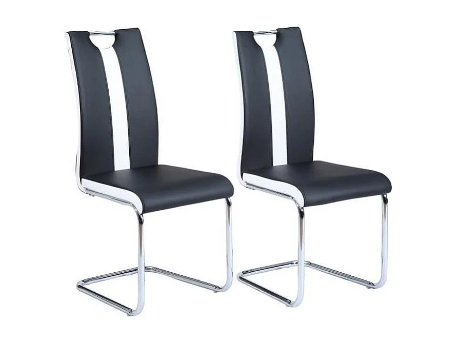 Lot de 2 chaises JADE  simili noir