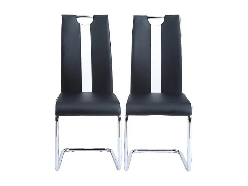 Lot de 2 chaises JADE  simili noir