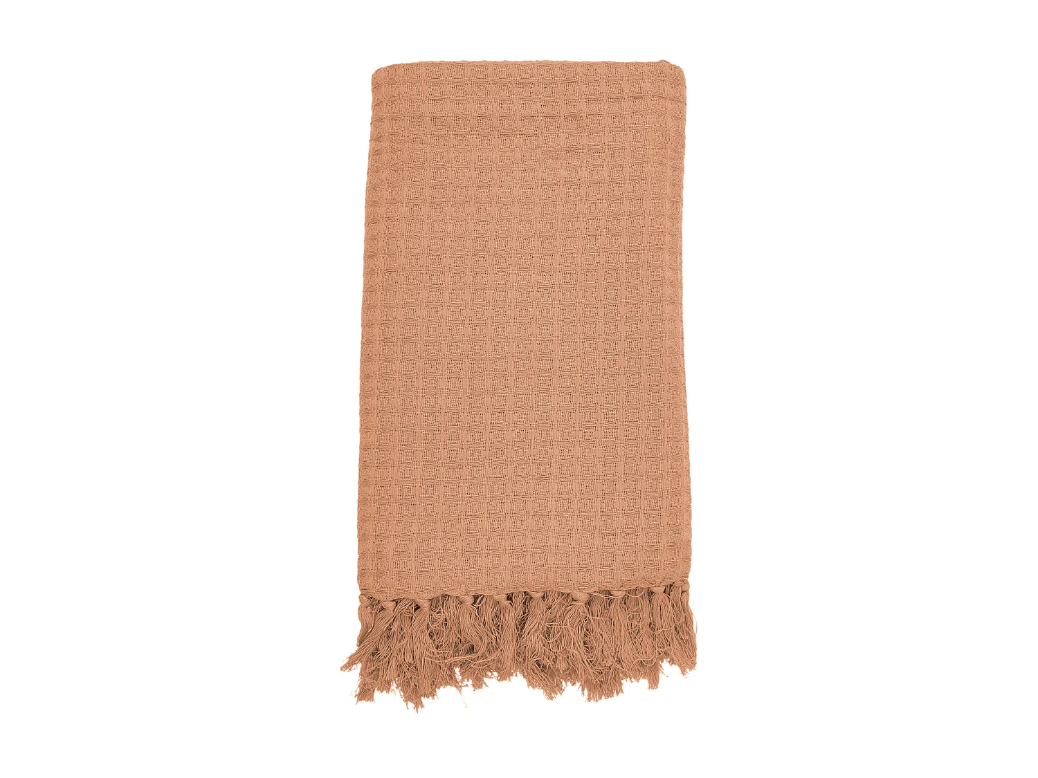 Jete De Canape Gaufre Ocre 120x150cm Marron