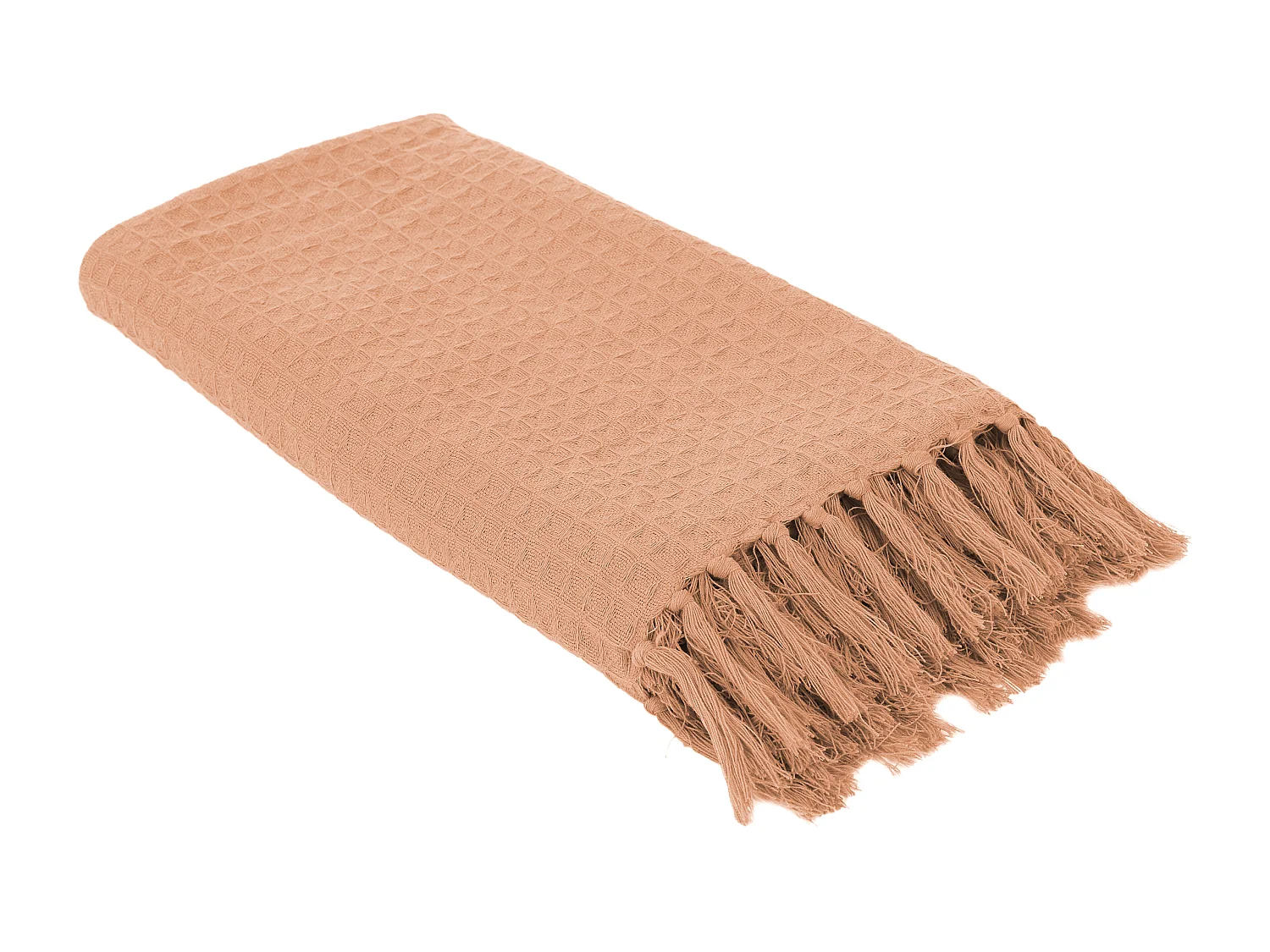 Jete De Canape Gaufre Ocre 120x150cm Marron