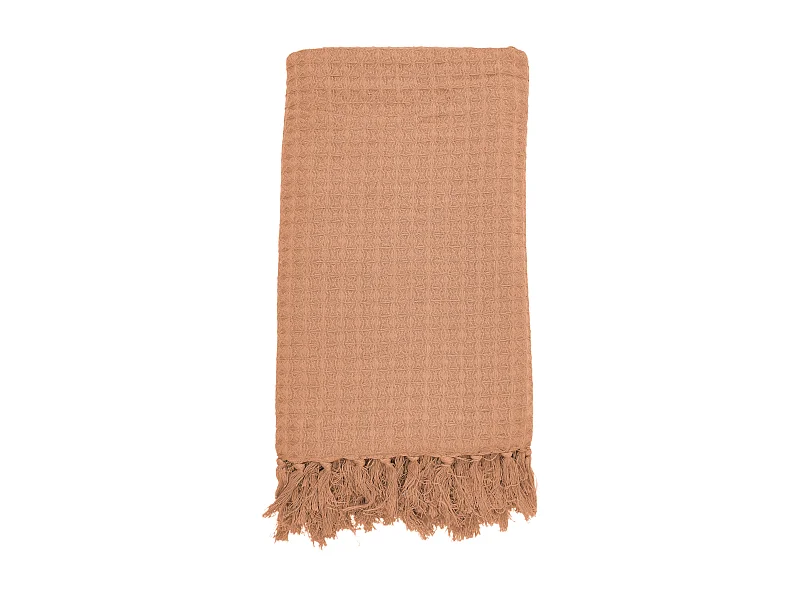 Jete De Canape Gaufre Ocre 120x150cm Marron