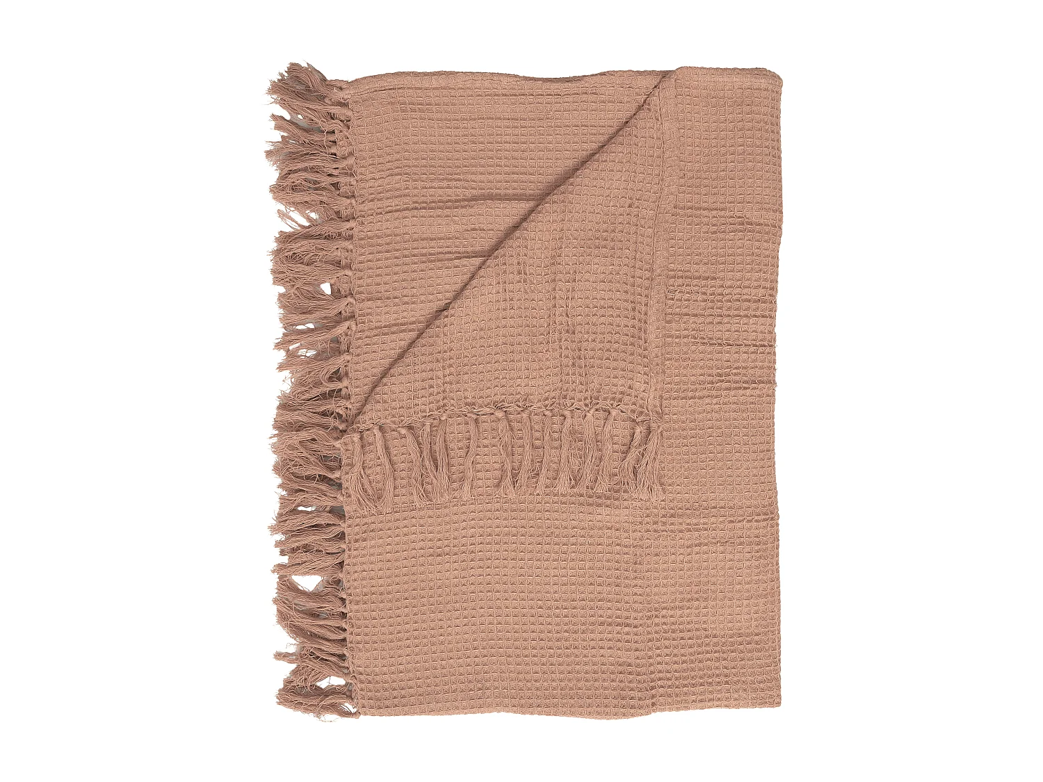 Jete De Canape Gaufre Ocre 150x200cm Marron