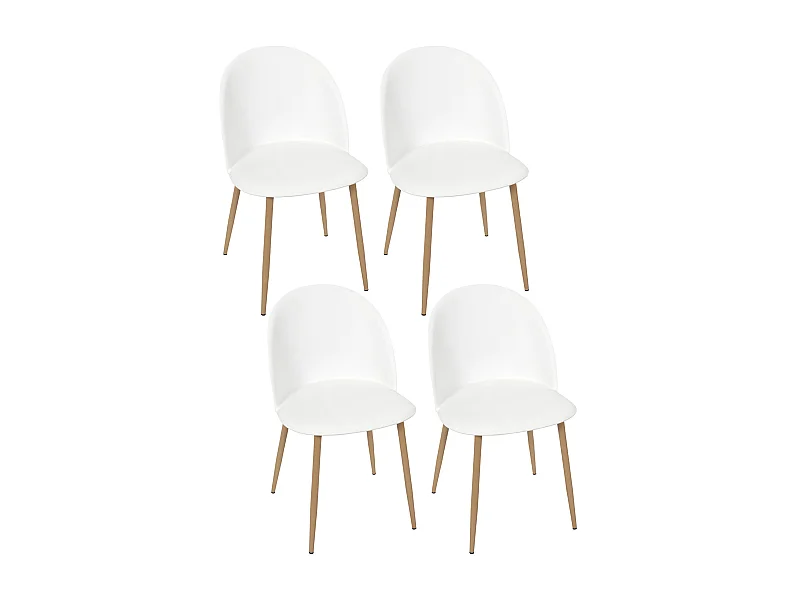Chaise Scandinave Bergen Blanc - Lot De Out Blanc