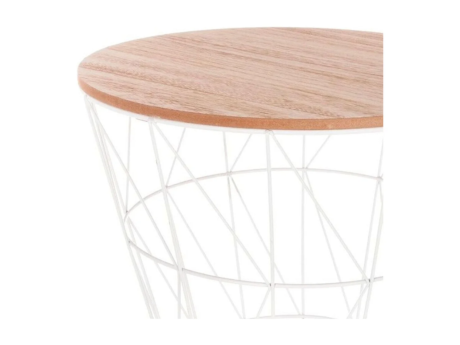 Mesa de centro Kumi con tapa blanco/natural 30,5x38x38 cm