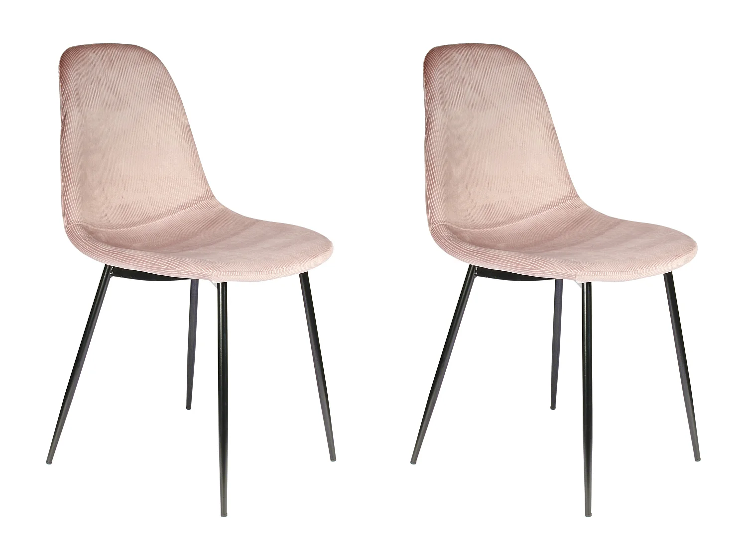 Chaise Velours Cotele Giulia Rose - Lot De 2 Rose