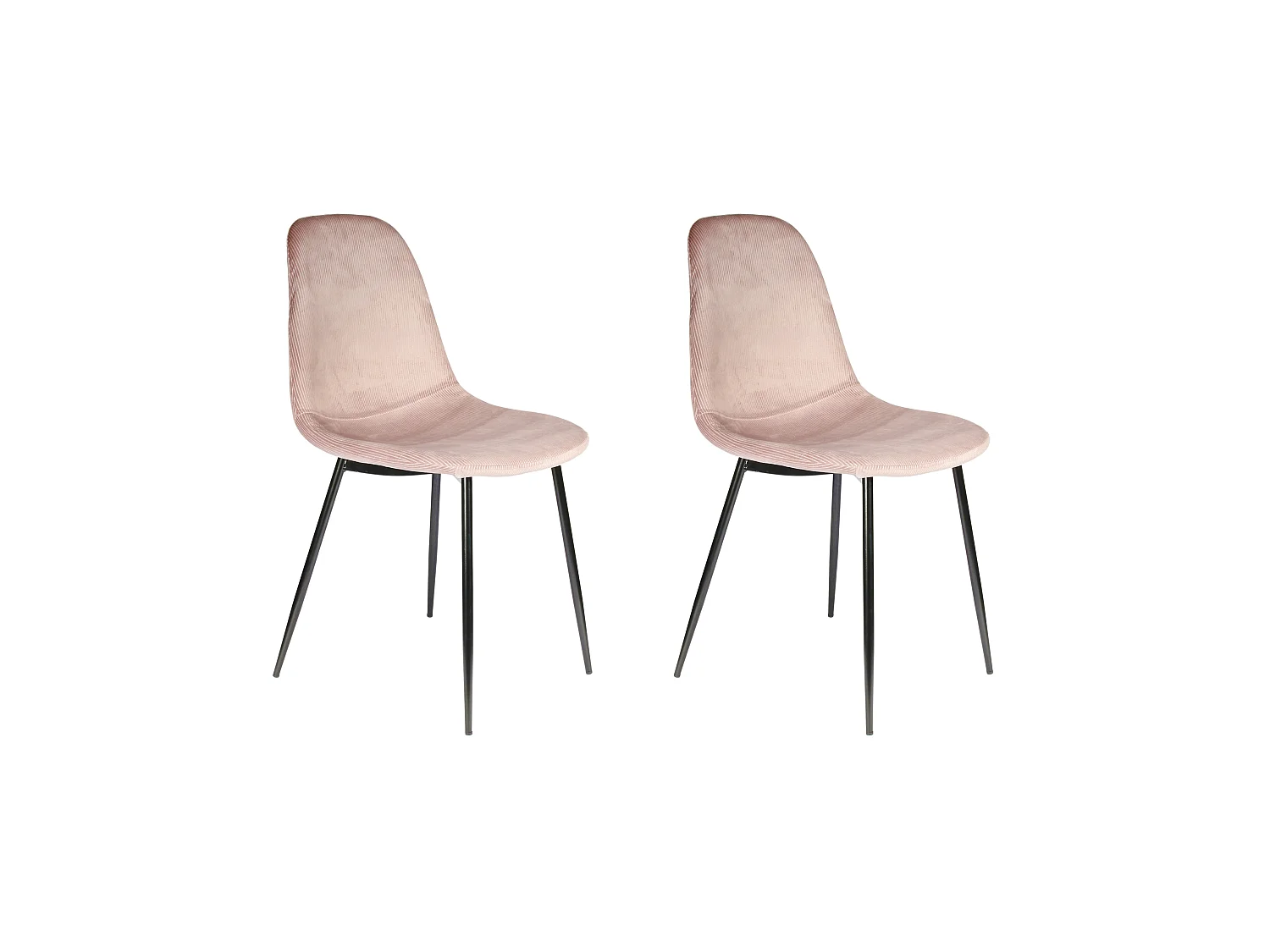 Chaise Velours Cotele Giulia Rose - Lot De 4 Rose