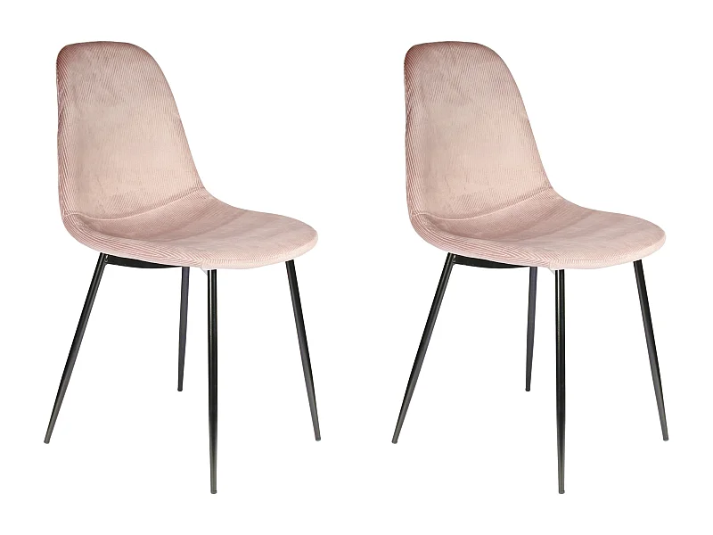 Chaise Velours Cotele Giulia Rose Rose