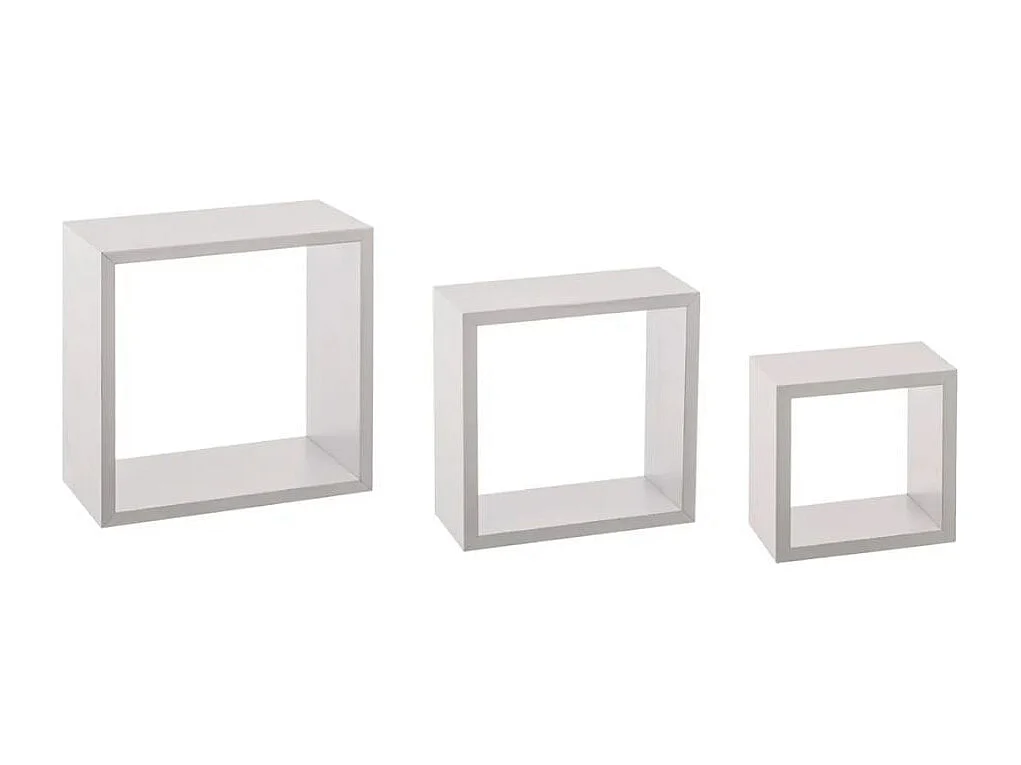 Lot de 3 Étagères Murales "Cube" 25cm Blanc