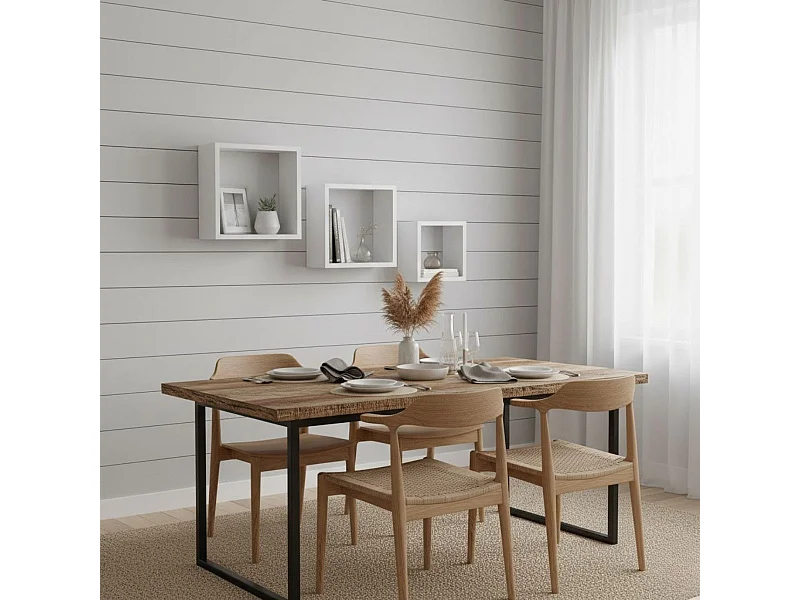 Lot de 3 Étagères Murales "Cube" 25cm Blanc