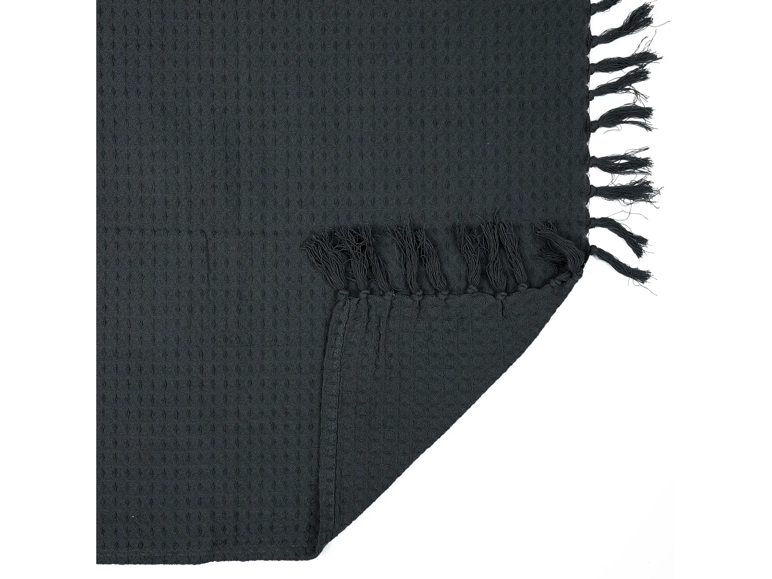 Jete De Canape Gaufre Gris Anthracite 130x160cm