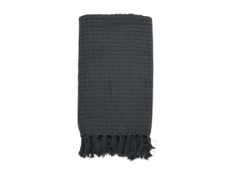 Jete De Canape Gaufre Gris Anthracite 130x160cm