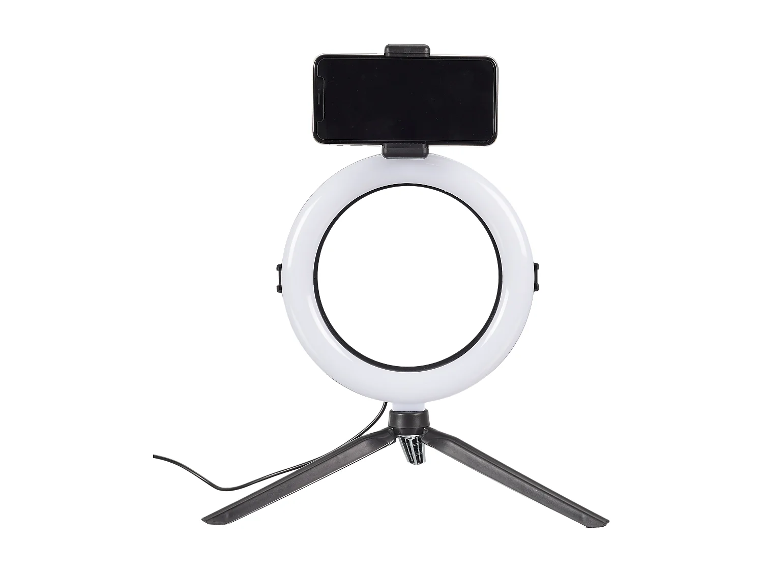 LED-Ring 72 LEDs auf Stativ 39,5 cm für Smartphone - Weißes USB-Licht für Fotos und Videos