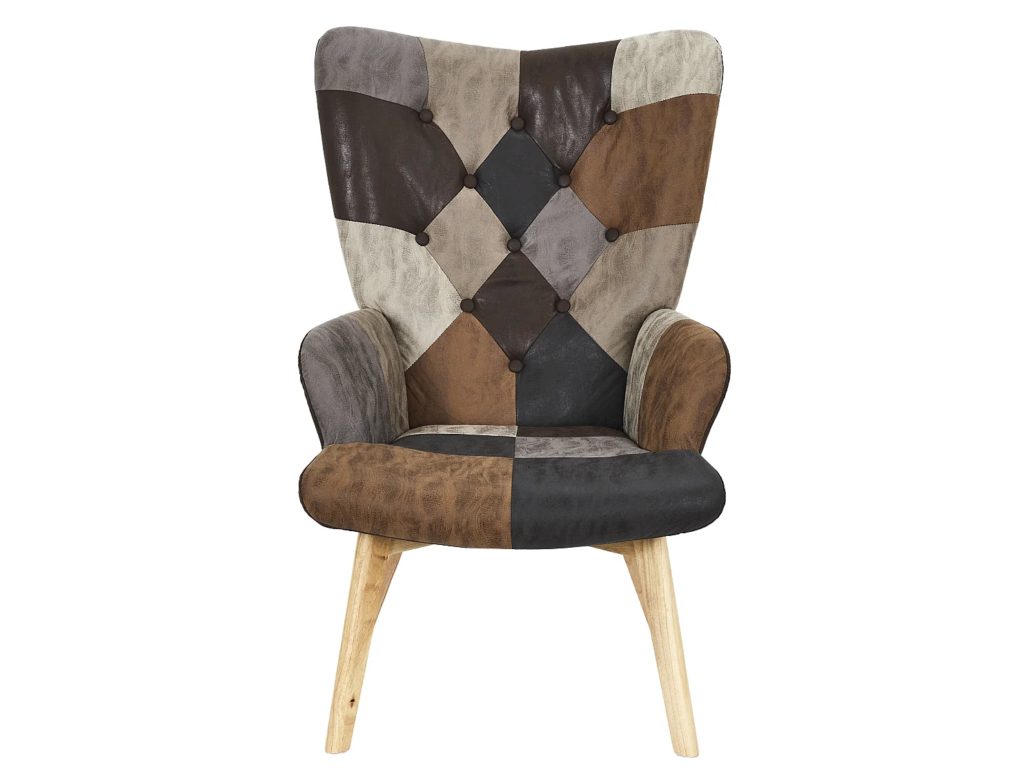 Fauteuil Patchwork Design  "Helsinki" 100cm Marron