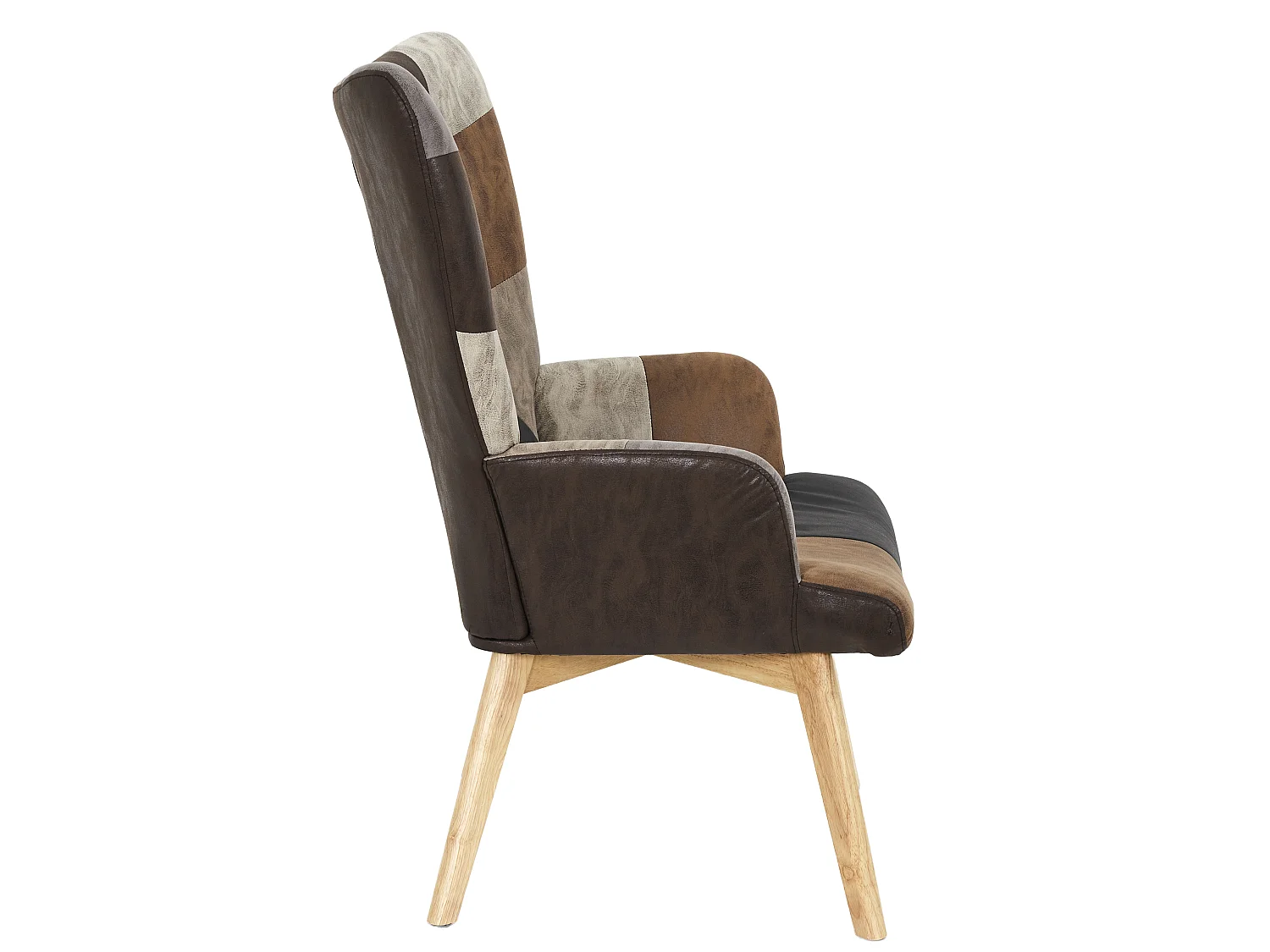 Fauteuil Patchwork Design  "Helsinki" 100cm Marron