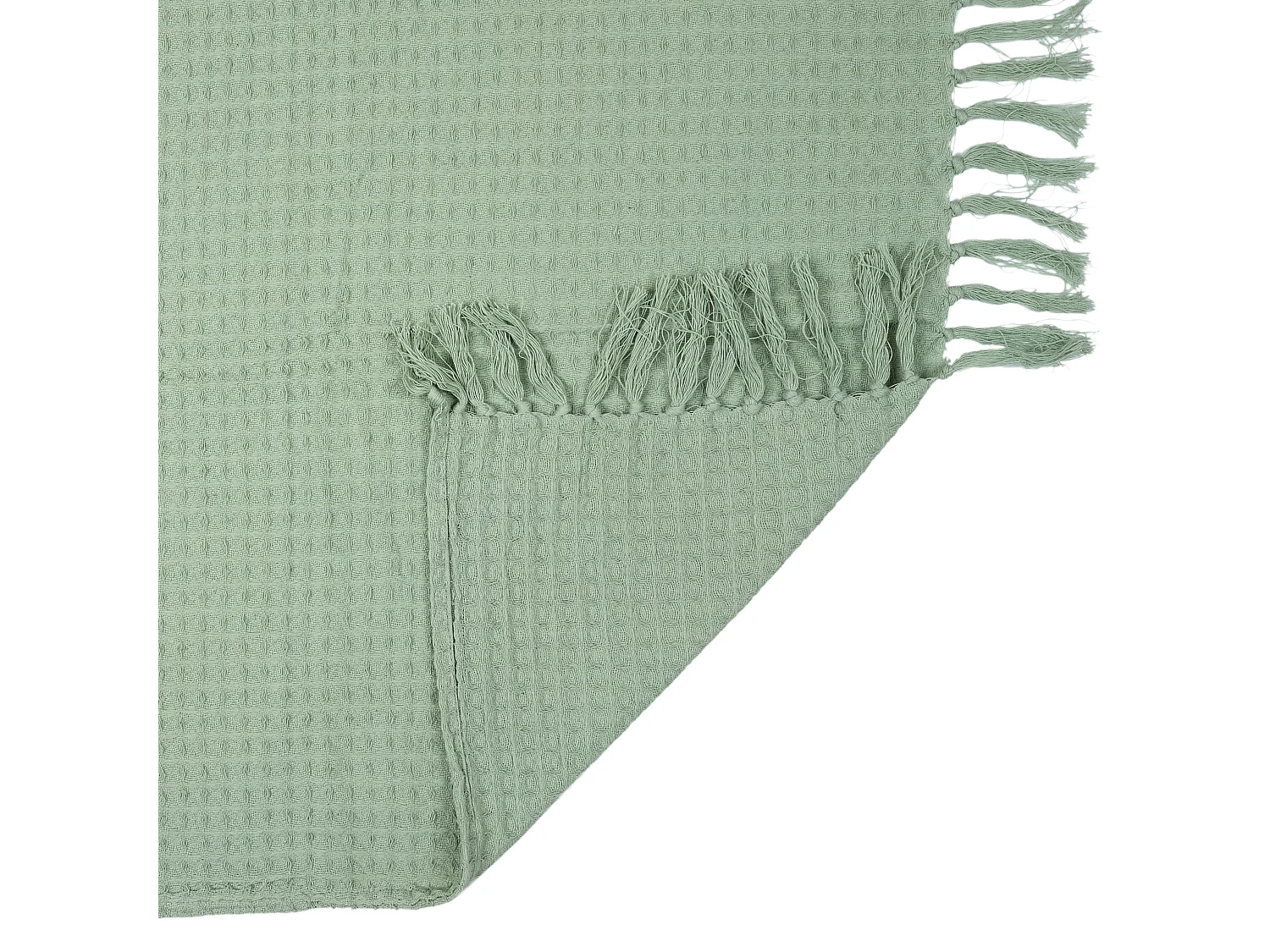 Jete De Canape Gaufre Vert D Eau 130x160cm