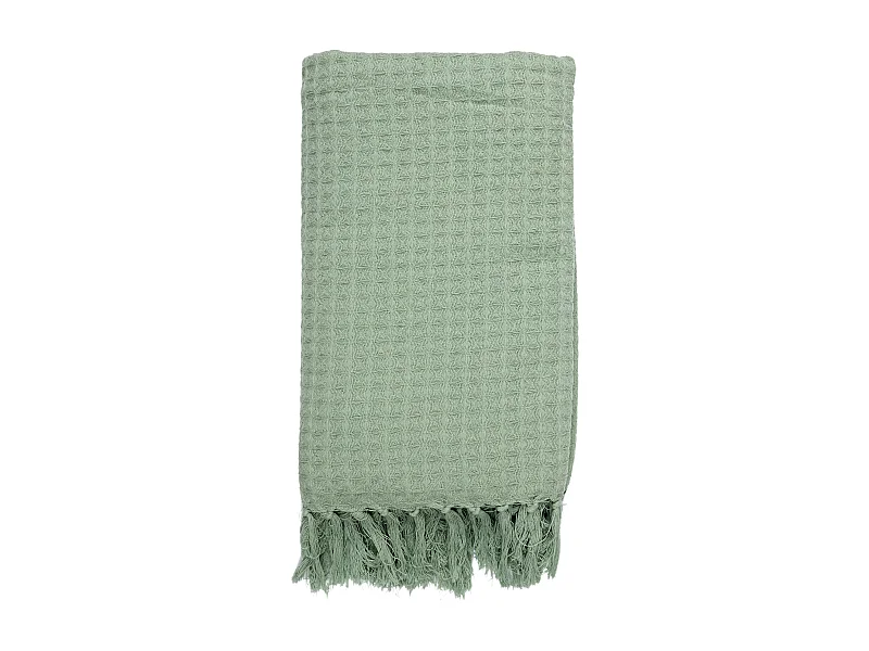 Jete De Canape Gaufre Vert D Eau 130x160cm
