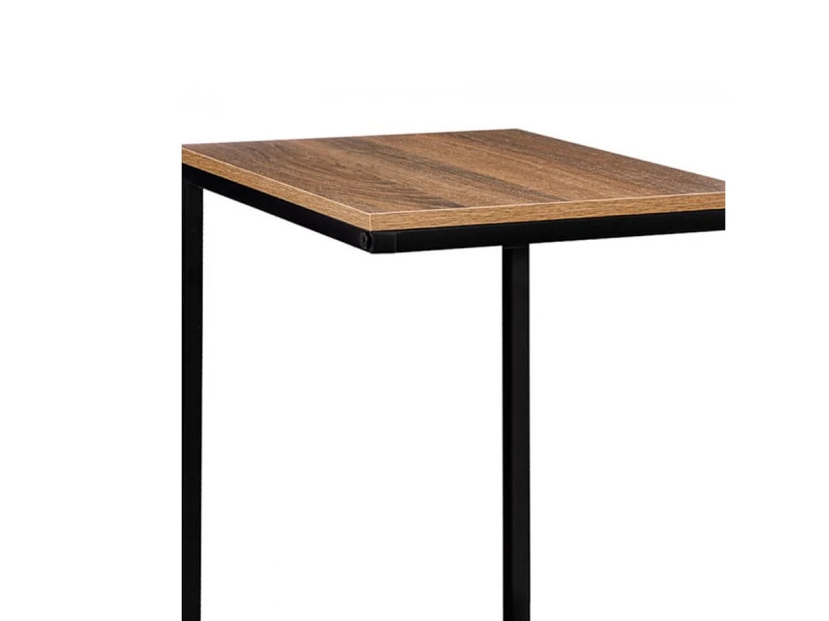 Table d'Appoint Design "Linoya" 66cm Naturel & Noir