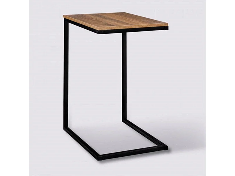 Mesita auxiliar salón negro/madera 66,5x35x45 cm
