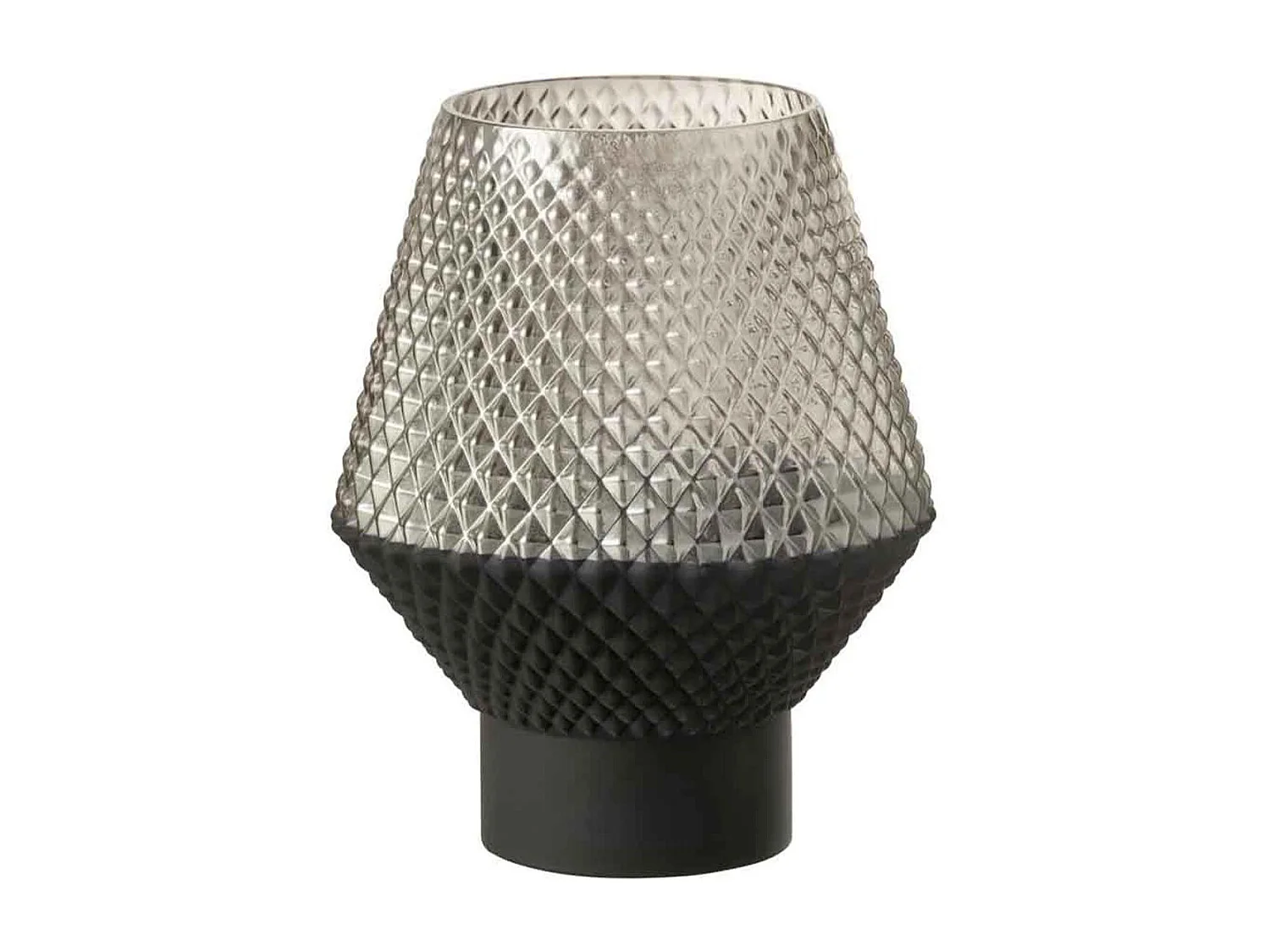 Vaso con motivi in vetro grigio 17x21cm