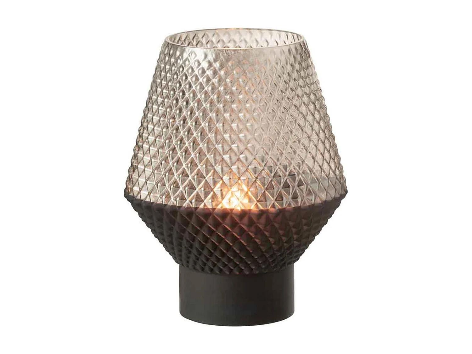 Vaso con motivi in vetro grigio 17x21cm