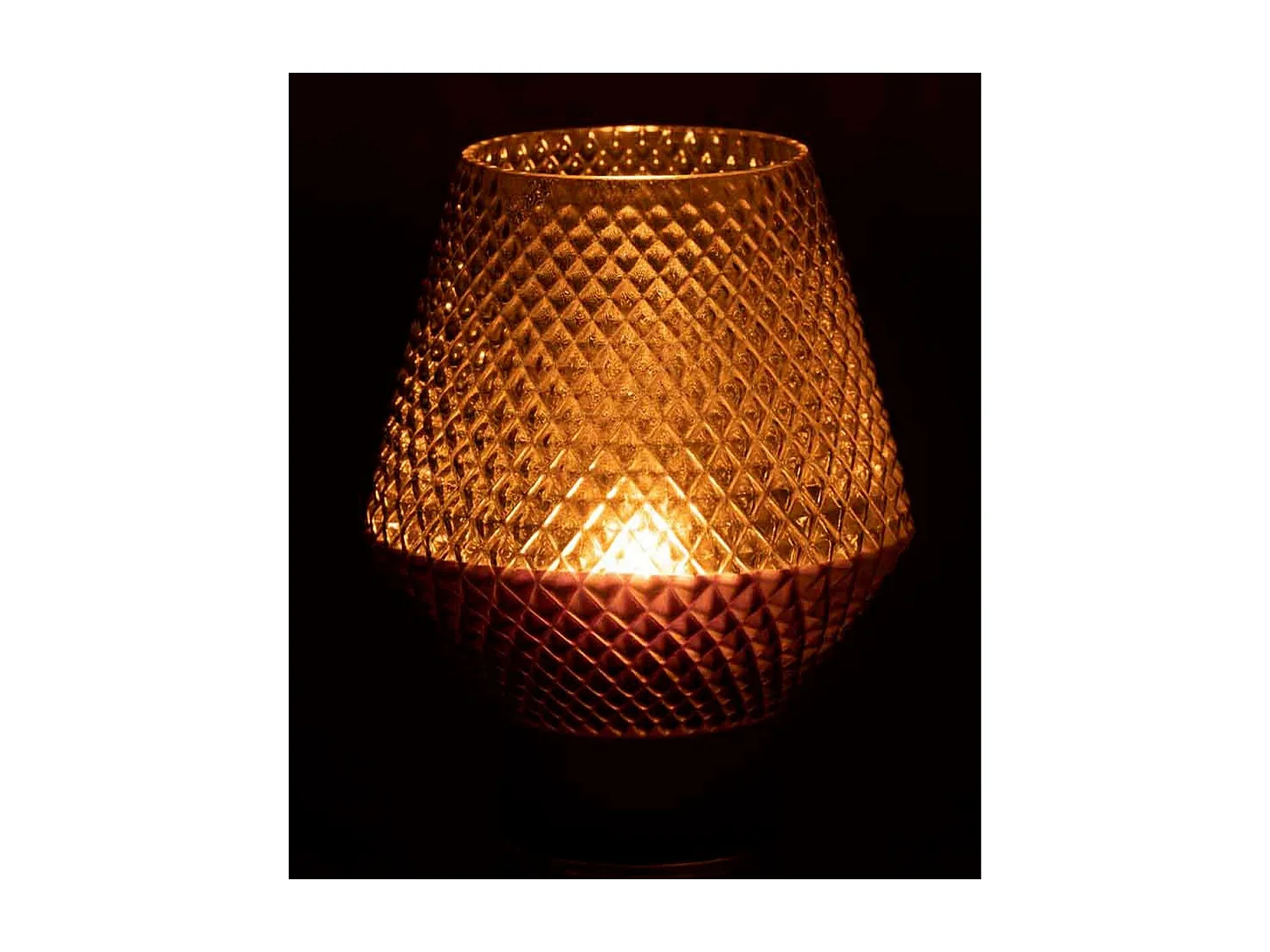 Vaso con motivi in vetro grigio 17x21cm