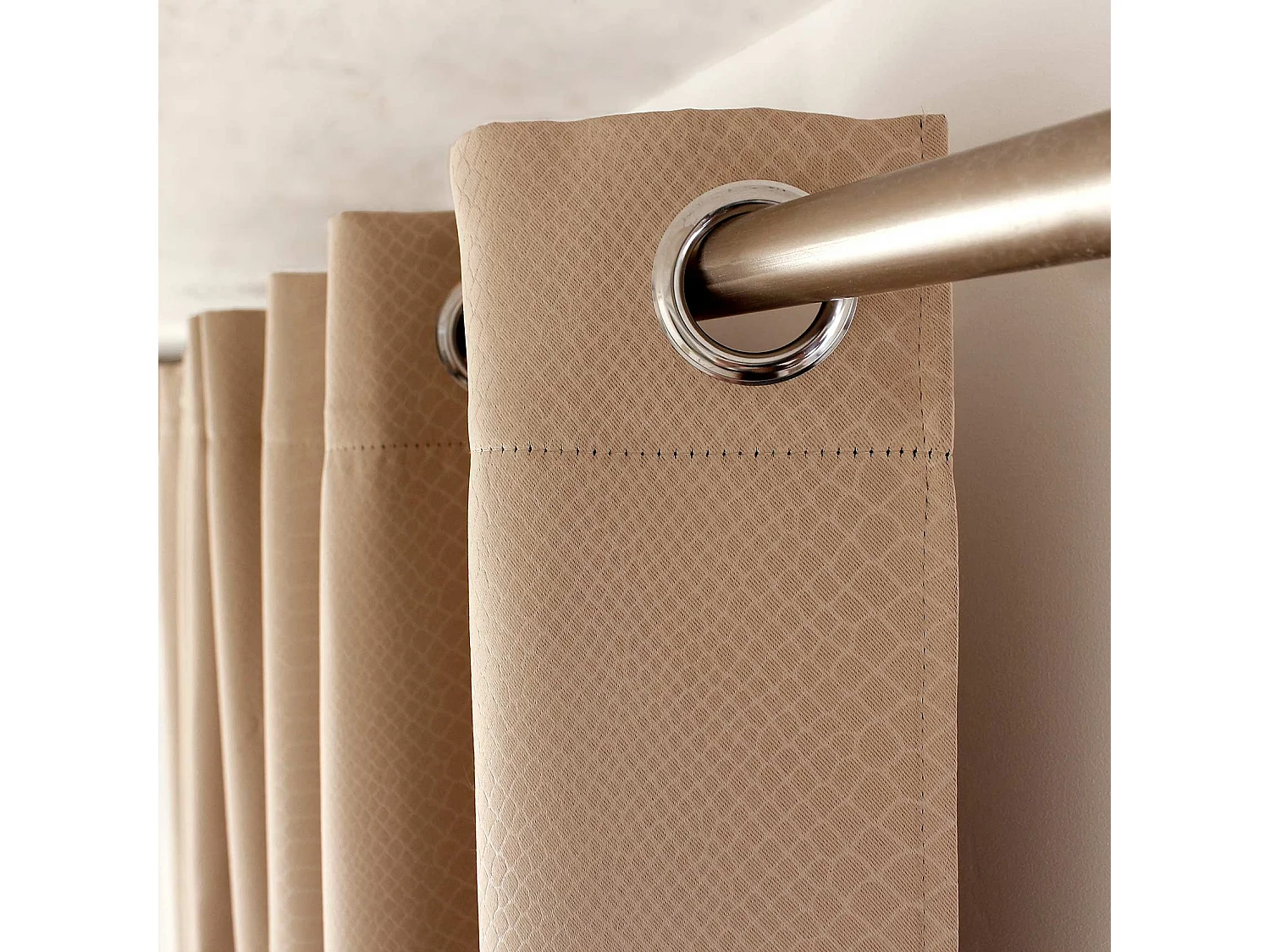 Rideau Occultant à Œillets "Crocodile" 140x240cm Naturel