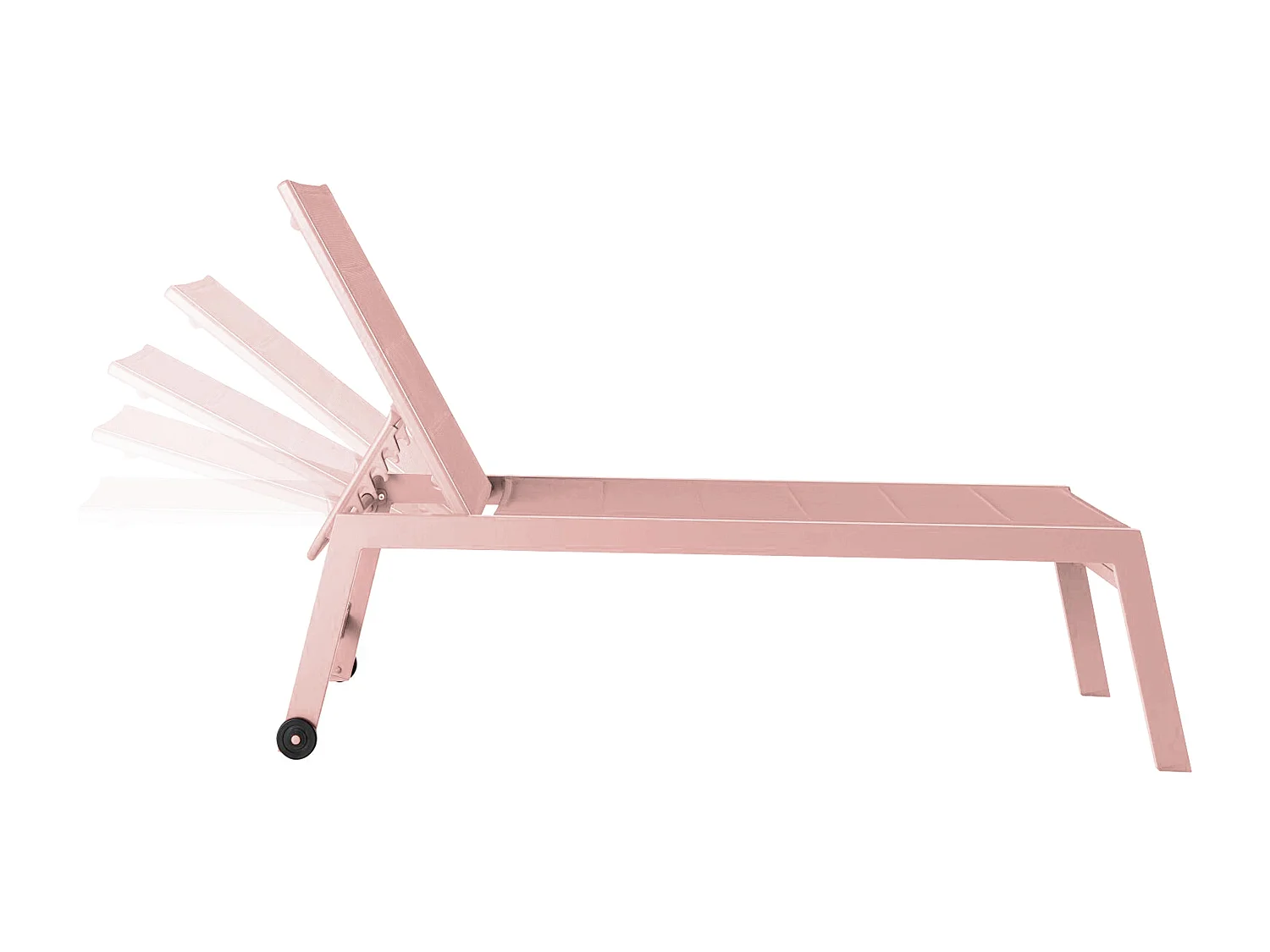 Lot de 2 bains de soleil en aluminium et textilène rose poudré - Noumea