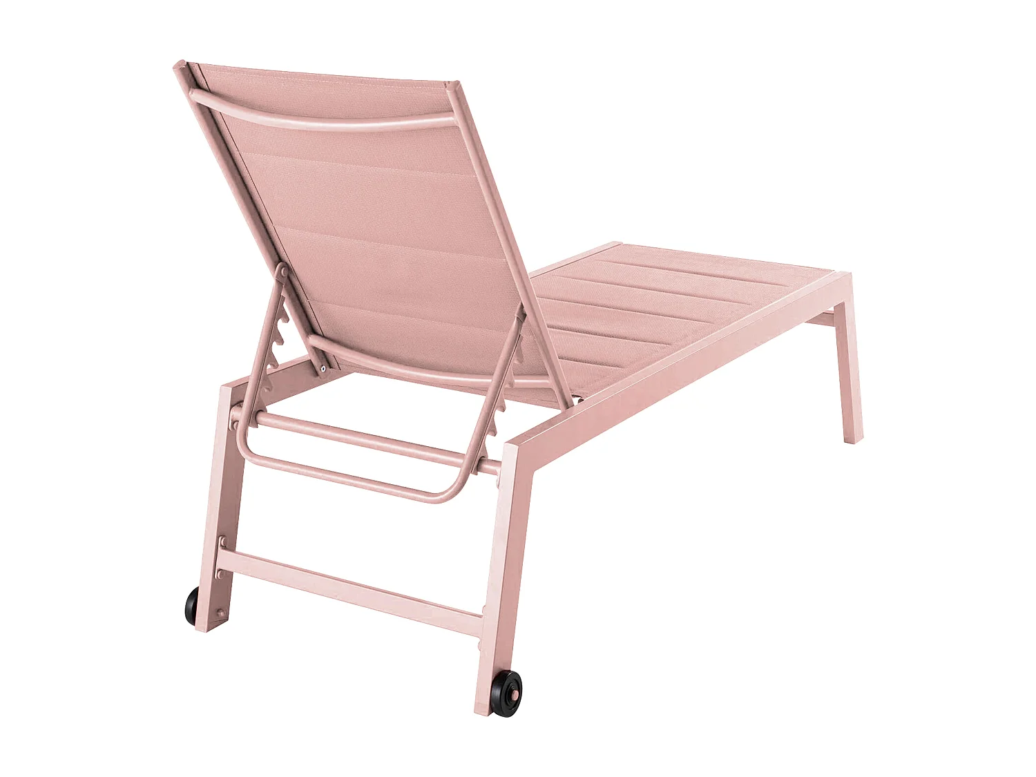 Lot de 2 bains de soleil en aluminium et textilène rose poudré - Noumea