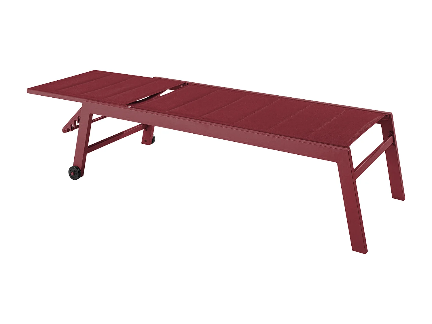 Lot de 2 bains de soleil en aluminium et textilène pourpre - Noumea