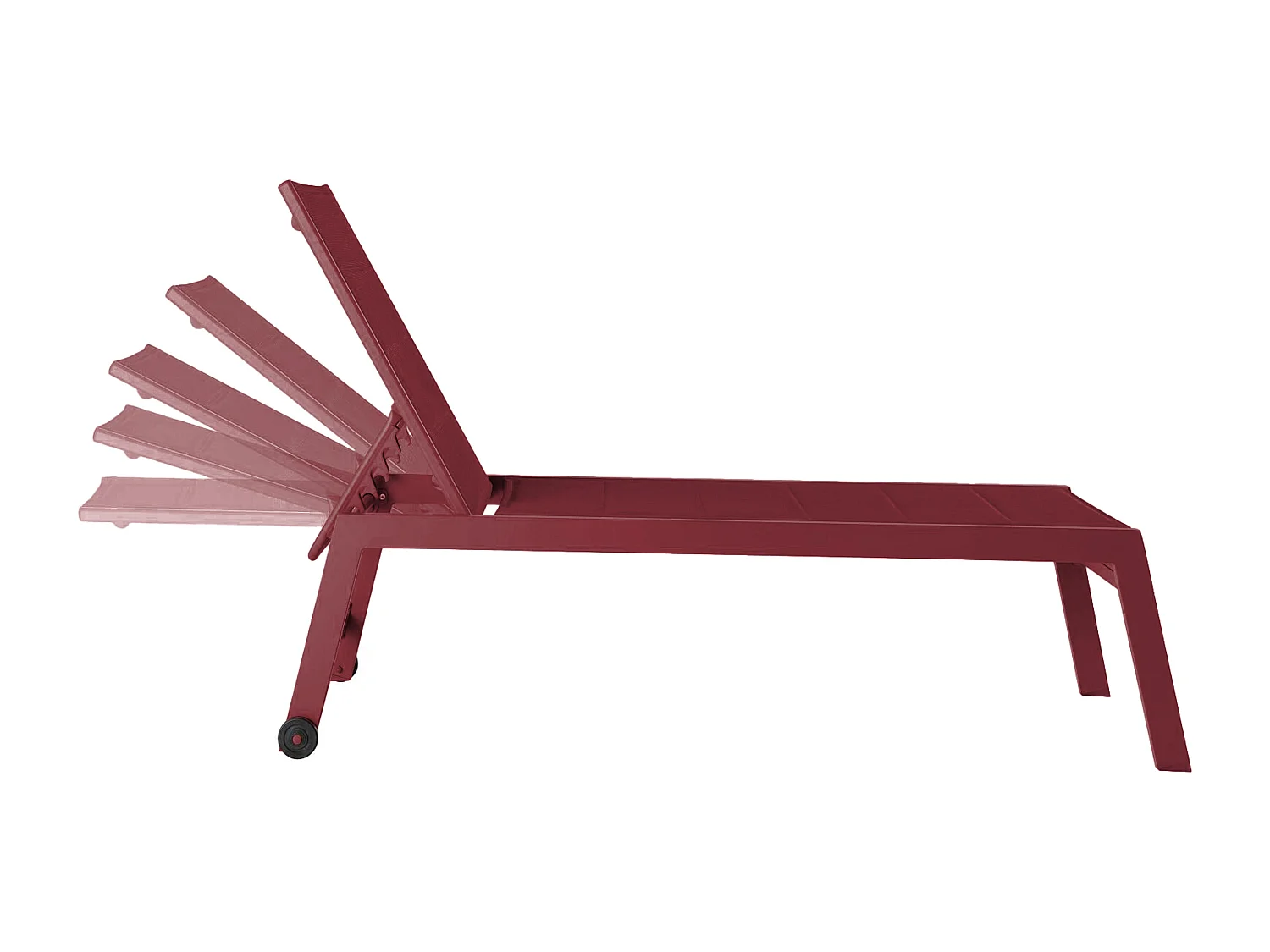 Lot de 2 bains de soleil en aluminium et textilène pourpre - Noumea