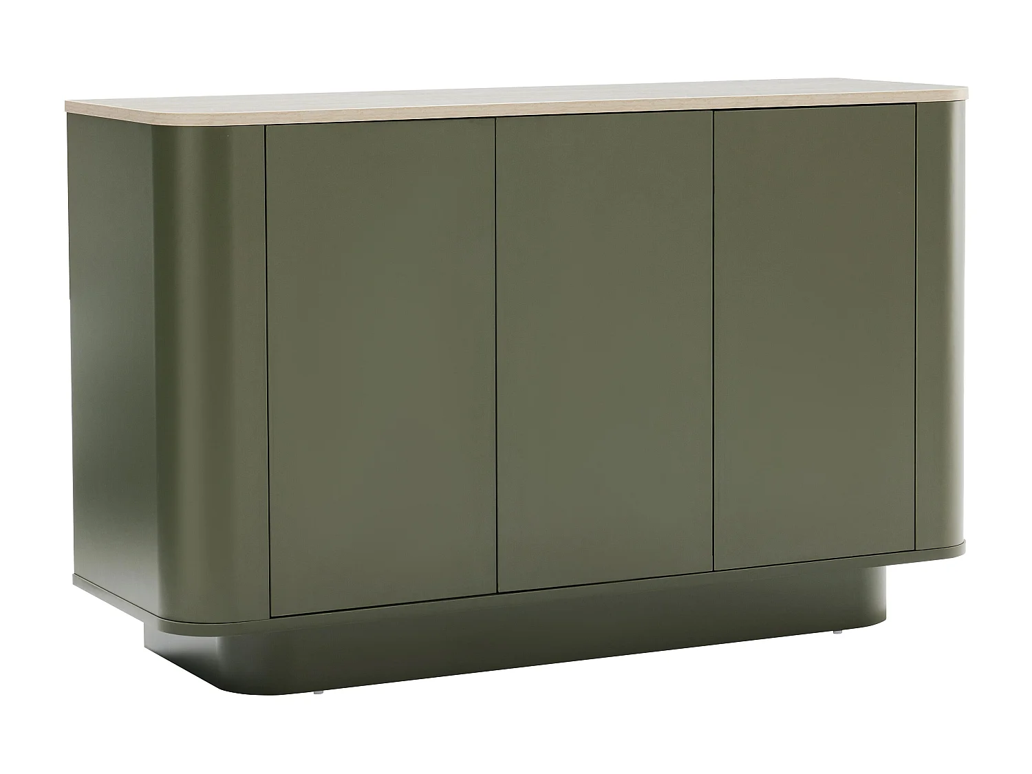 Buffet uni 3 portes L 120 cm vert olive