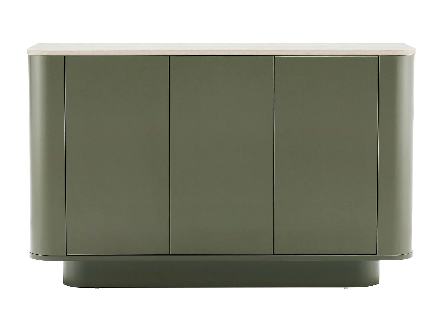 Buffet uni 3 portes L 120 cm vert olive