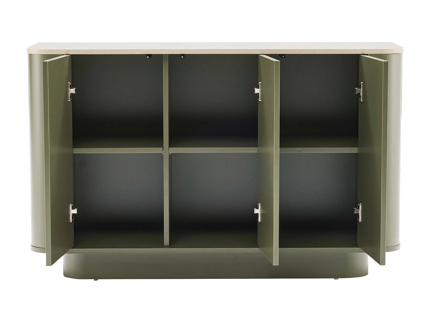Buffet uni 3 portes L 120 cm vert olive