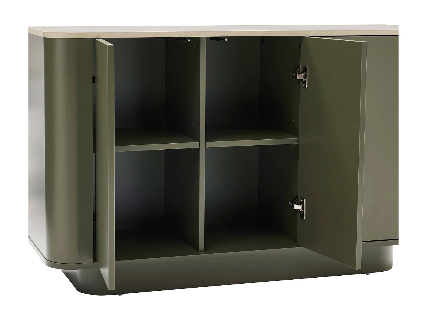 Buffet uni 3 portes L 120 cm vert olive
