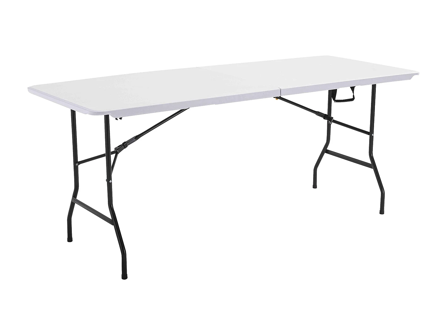 Table pliante blanche 180x70 cm en plastique 8 places format valise