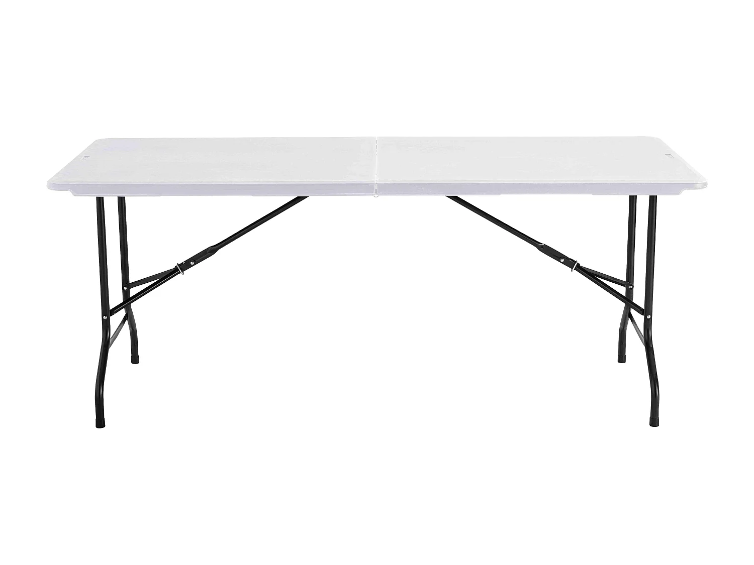 Table pliante blanche 180x70 cm en plastique 8 places format valise