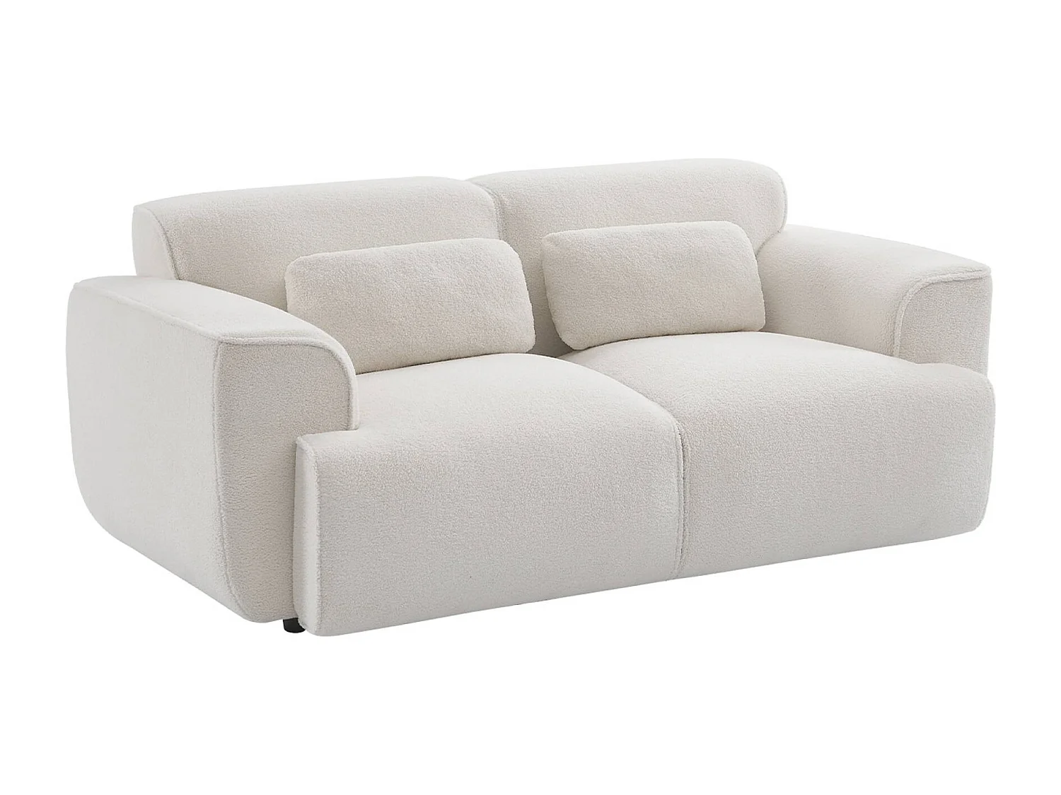 Canapé 2 places. tissu bouclette. 2 coussins déhoussables. Wallas  L 178 x P 97.5 x H 73cm