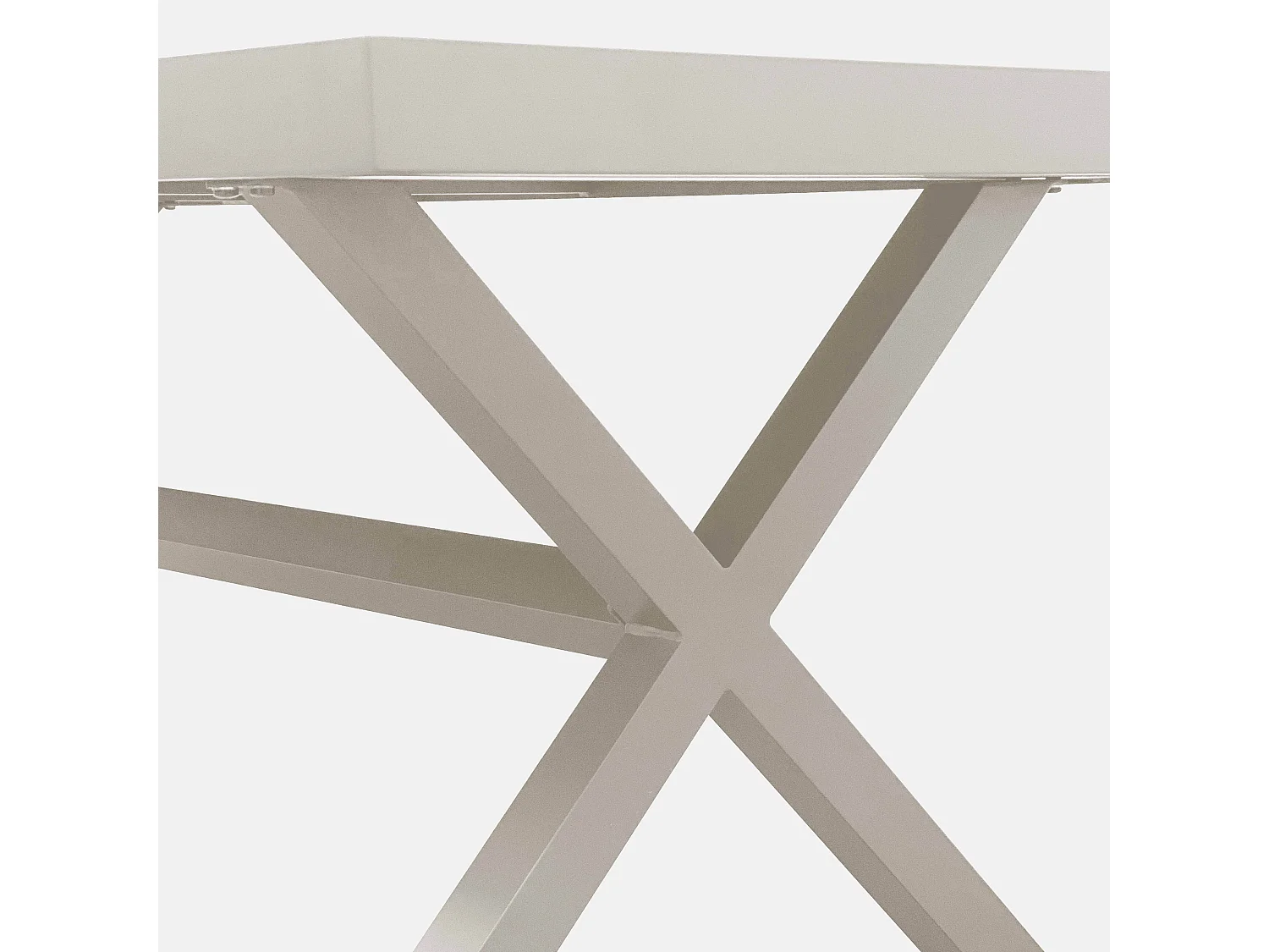 Table de jardin L201 cm aluminium et céramique 8 personnes crème - Tivoli