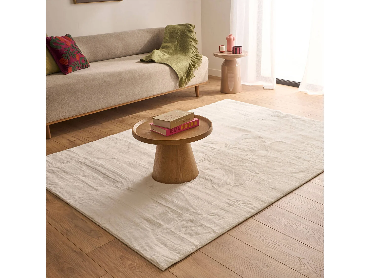 Tapis intérieur uni blanc 160x230cm - Oscaria