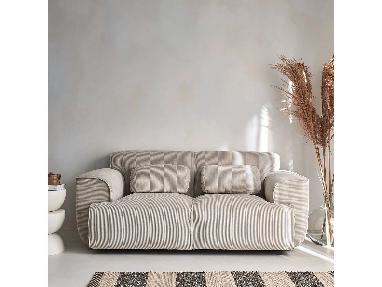 Canapé. Wallas. 2 places. tissu velours côtelé L 180 x P 98 x H 73cm