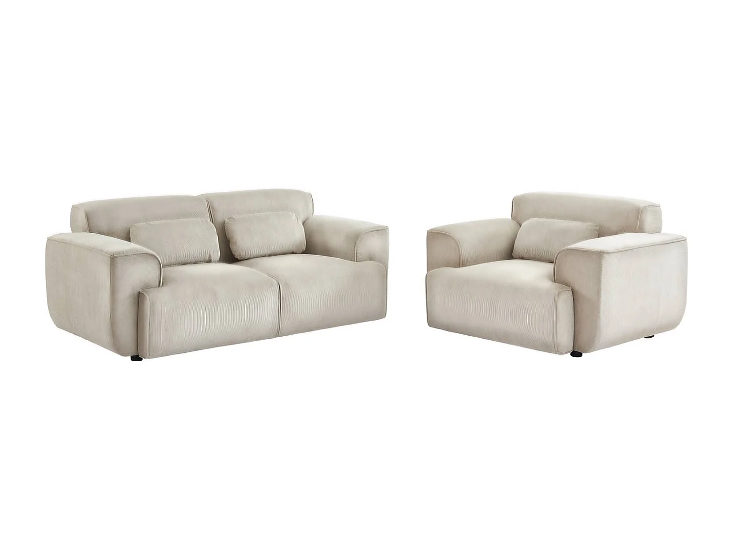 Canapé. Wallas. 2 places. tissu velours côtelé L 180 x P 98 x H 73cm