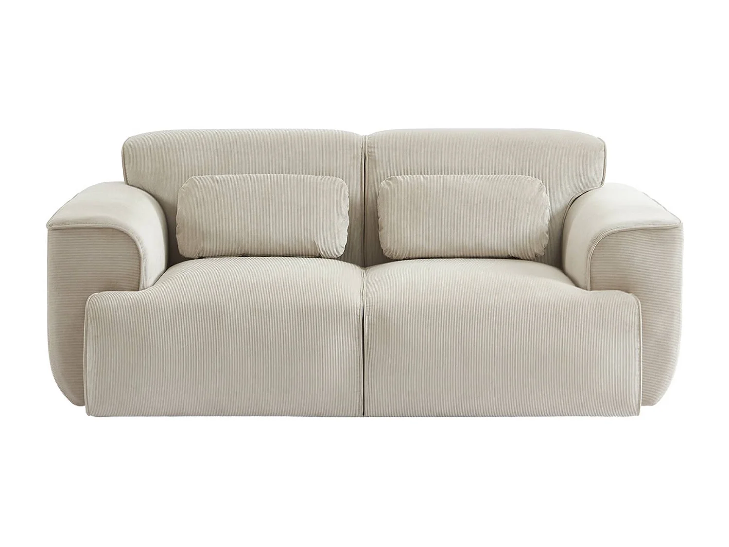 Sofá de pana de 2 plazas gris beige