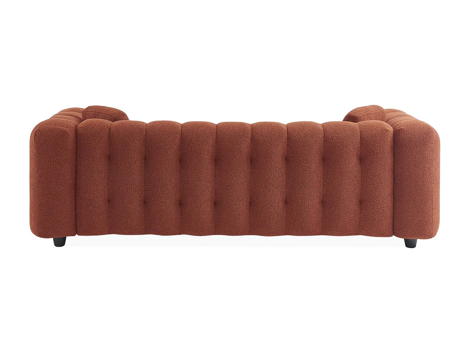 Sofá de 3 plazas, tapizado en tela borreguito texturizada terracotta