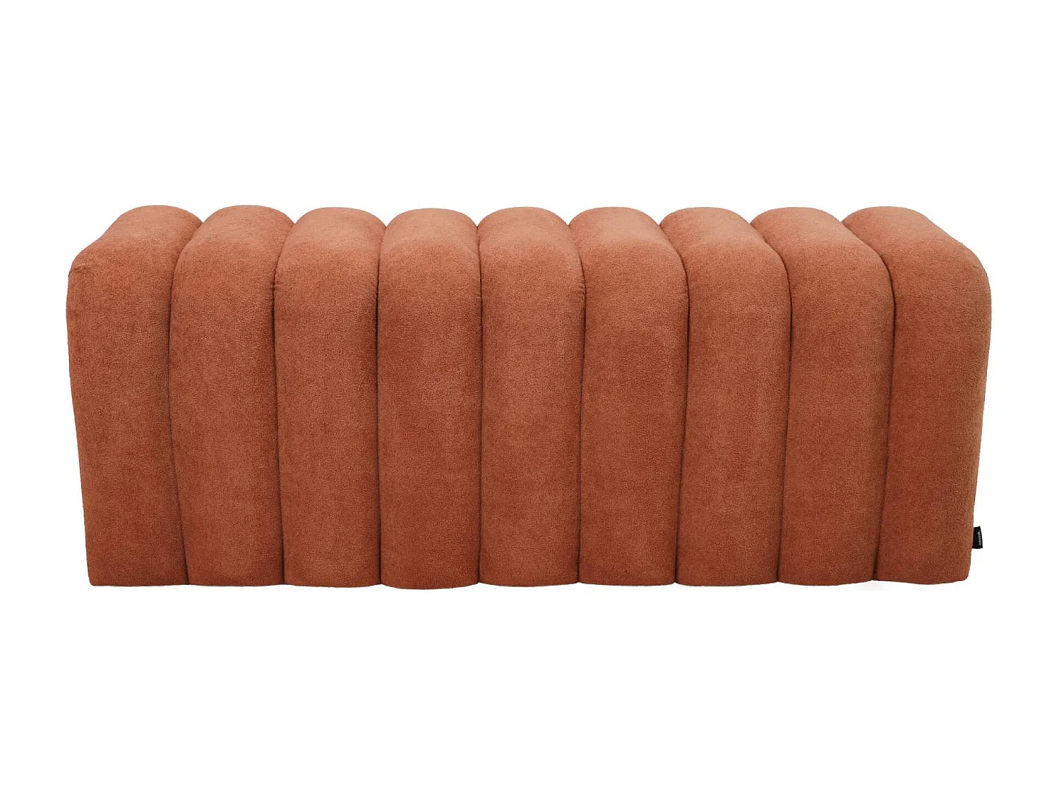 Banc. bout de lit blanc contemporain en tissu orange