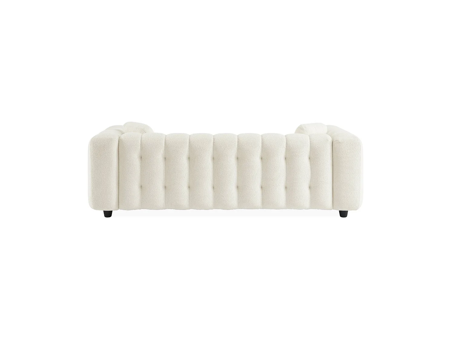 Divano in tessuto bouclé, 3 posti, crema