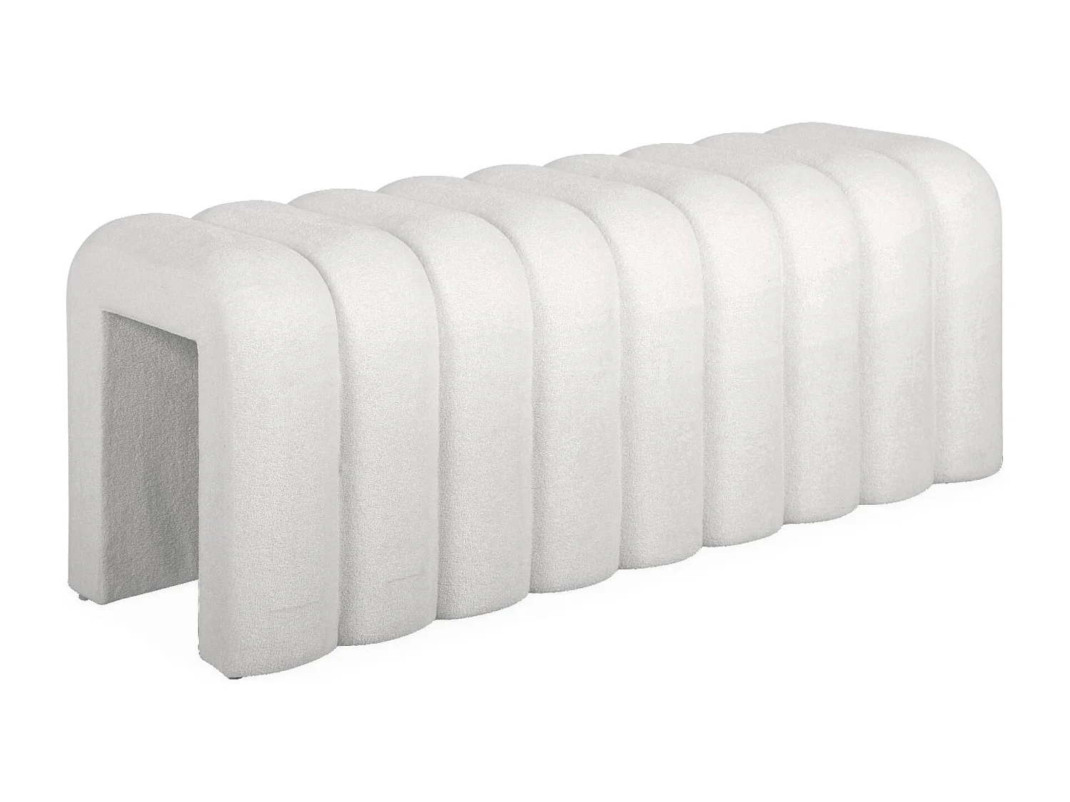 Banc. bout de lit blanc contemporain en tissu